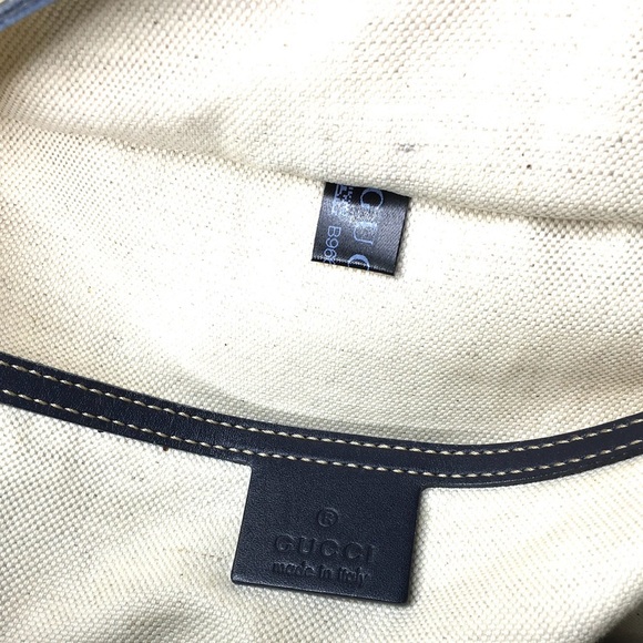 Gucci authentic grey navy coated canvas large tote bag - Picture 15 of 16